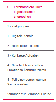 Modulübersicht Lernmodulreihe